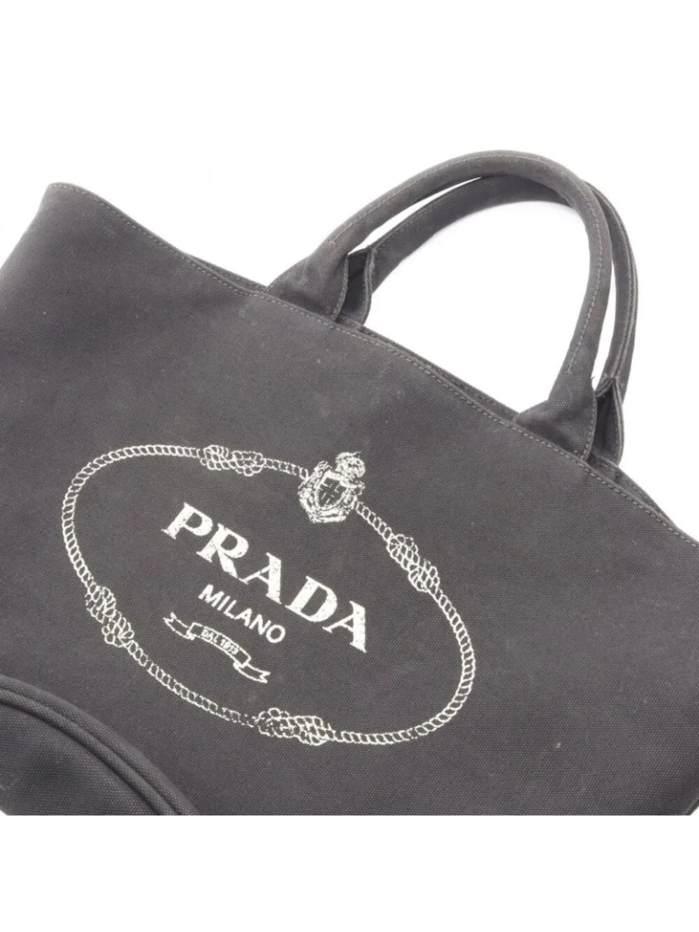 Prada Tote Canapa Black Canvas